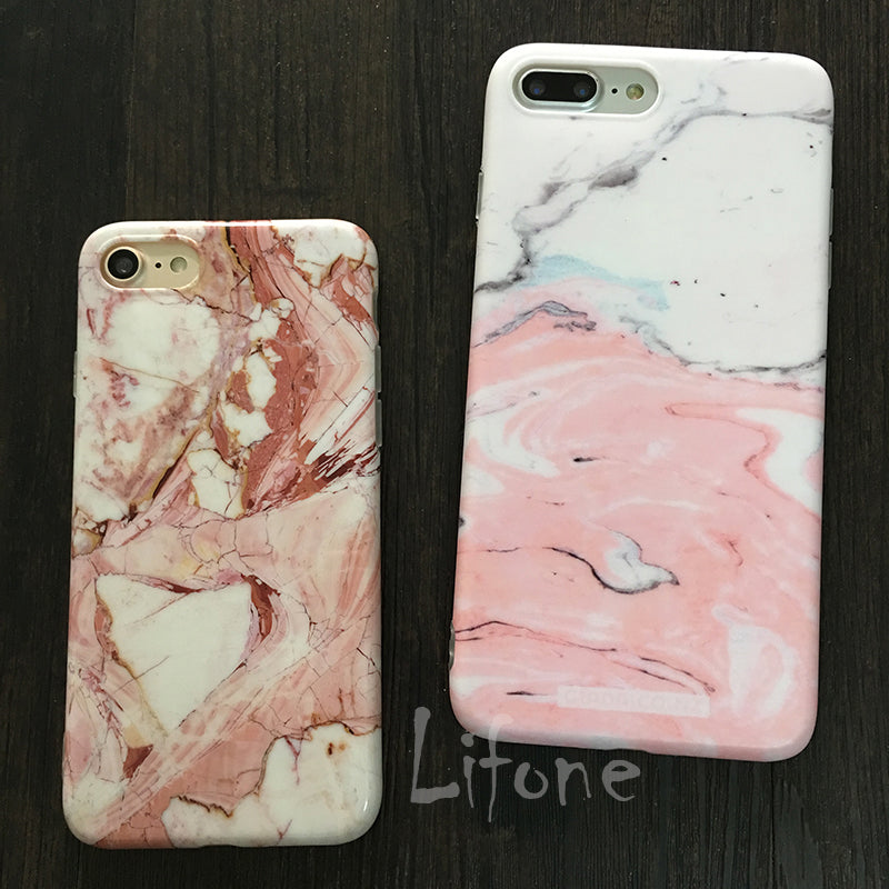 Marble Stone Gel Case For iPhone 7 6 6S Plus Soft Silicone Granite Cover Back For iPhone X, 8 Plus