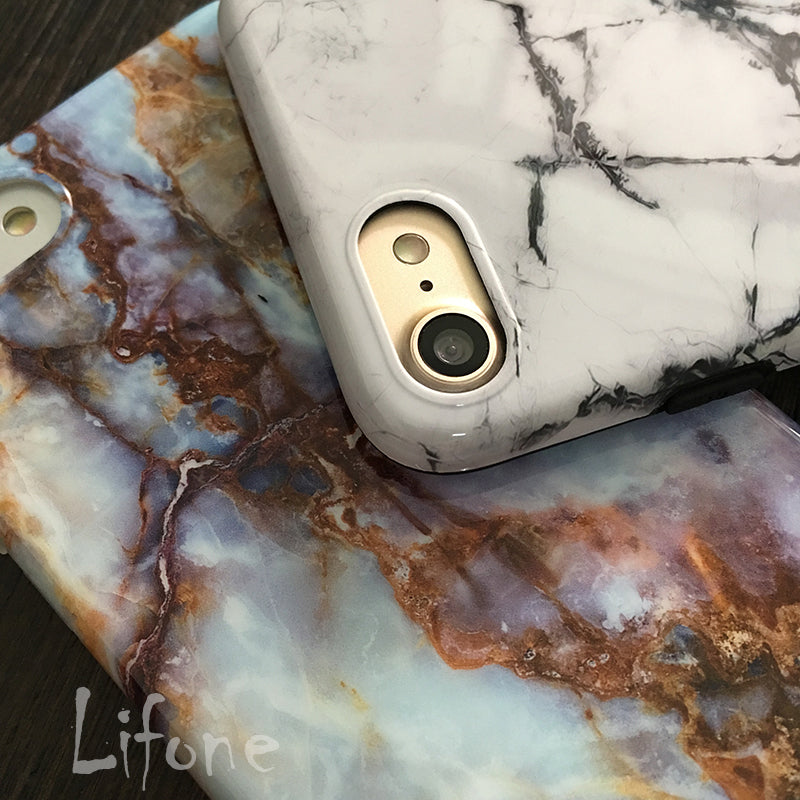 Marble Stone Gel Case For iPhone 7 6 6S Plus Soft Silicone Granite Cover Back For iPhone X, 8 Plus