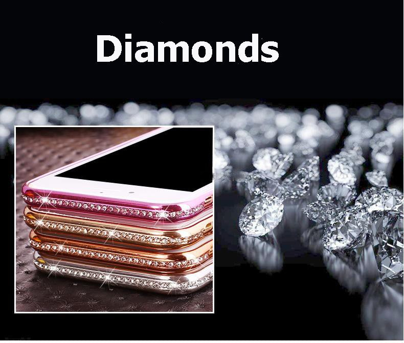 iPhone Diamond Case For iPhone X 6s 7 8 Slim Clear Soft TPU Crystal Rhinestone Silicone cover back