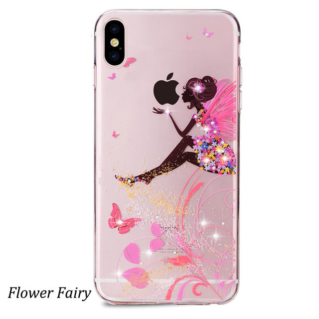 iphone x 10 Case Rhinestone Glitter Silicone Cover Original coque Luxury Crystal Diamond Soft Shell ultra thin