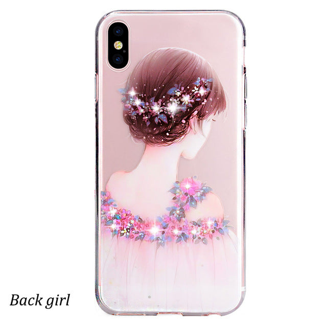 iphone x 10 Case Rhinestone Glitter Silicone Cover Original coque Luxury Crystal Diamond Soft Shell ultra thin