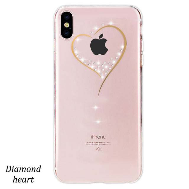 iphone x 10 Case Rhinestone Glitter Silicone Cover Original coque Luxury Crystal Diamond Soft Shell ultra thin