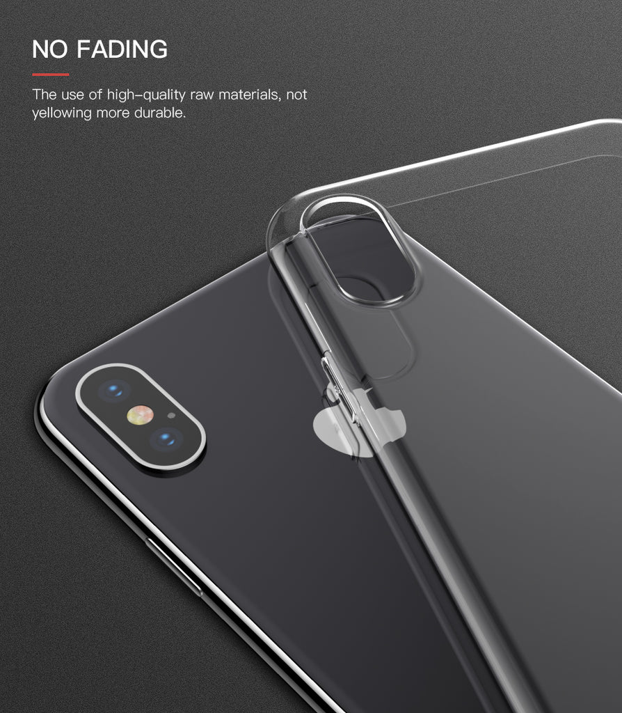 iphone x ultra thin case luxury transparent TPU Silicone Cover coque original Phone soft slim clear case Accessories 10