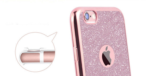 Kerzzil Luxury Clear TPU Phone Case For iPhone 7 & 8 Plus 6 6s 6 Plus SE X 5s Silicone Soft Plating Back Cover With Bling Card