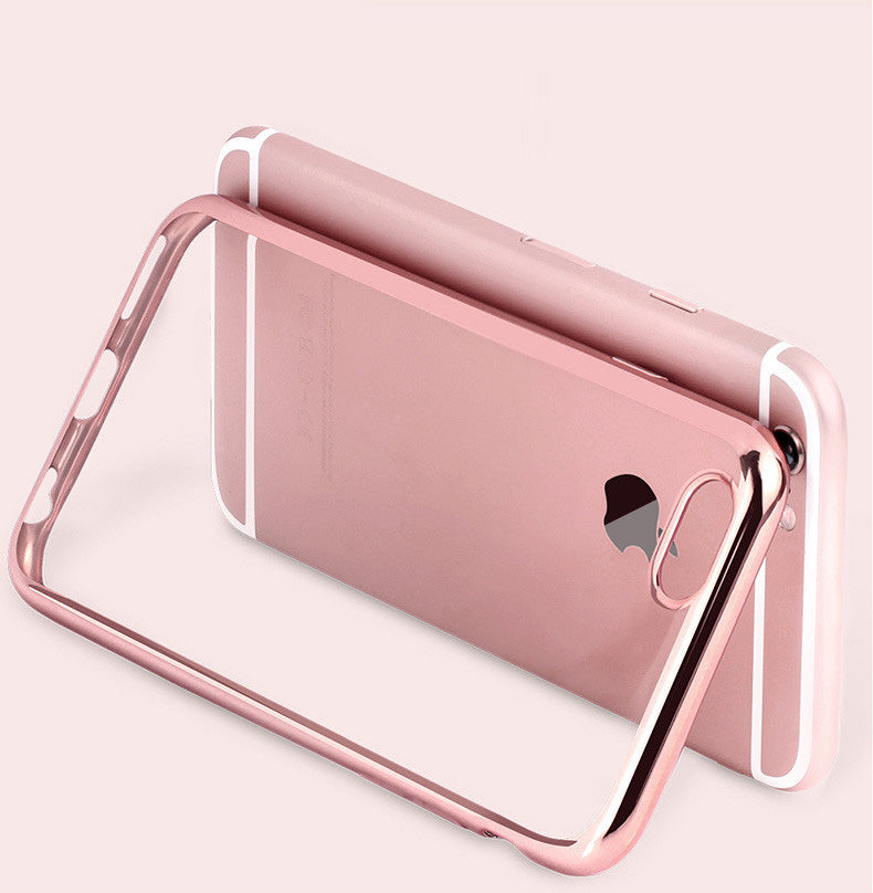 Kerzzil Luxury Clear TPU Phone Case For iPhone 7 & 8 Plus 6 6s 6 Plus SE X 5s Silicone Soft Plating Back Cover With Bling Card