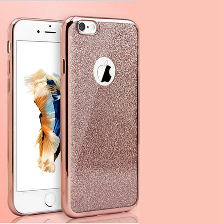 Kerzzil Luxury Clear TPU Phone Case For iPhone 7 & 8 Plus 6 6s 6 Plus SE X 5s Silicone Soft Plating Back Cover With Bling Card