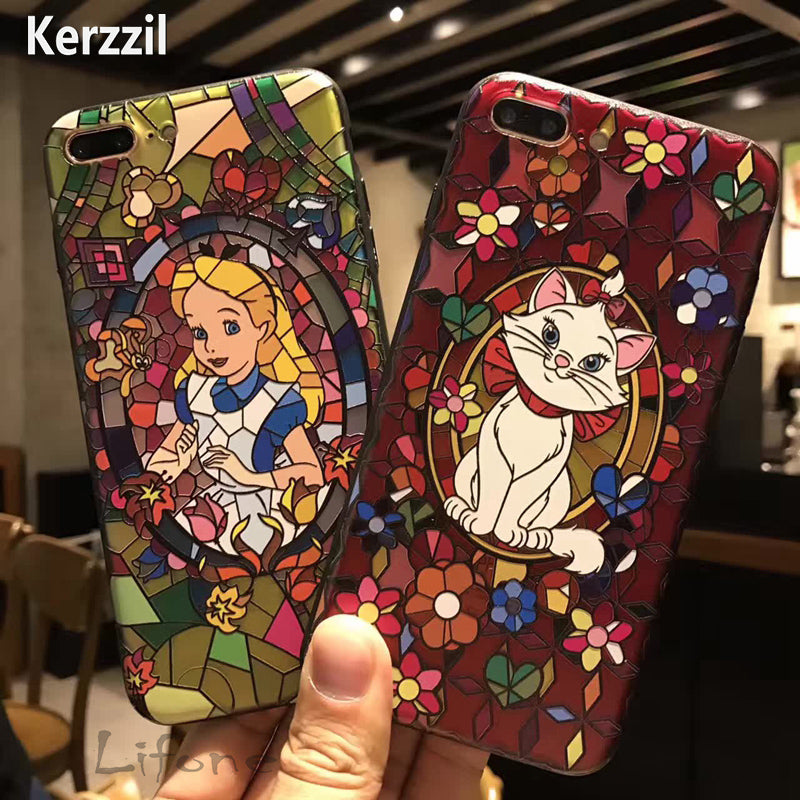 Matte 3D Relief Cute Mermaid Princess Phone Hard PC Cover Back For iPhone X 7 8 Plus