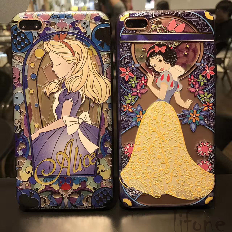 Matte 3D Relief Cute Mermaid Princess Phone Hard PC Cover Back For iPhone X 7 8 Plus