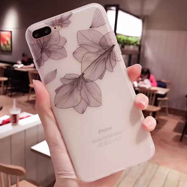 3D Relief Peach Lace Roses Flowers Phone Case For iPhone 7 6 6S Plus Soft TPU Back Cover Cases For iPhone X 6 6S 8 Plus