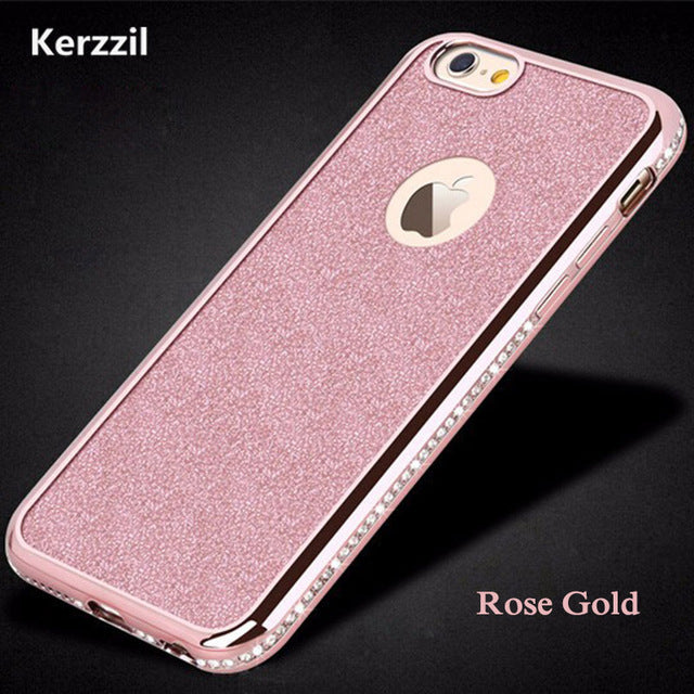 3D Diamond Rug Bumpers Soft TPU Case + Bling Card Cover For iPhone X 6 6S 7  8 Plus