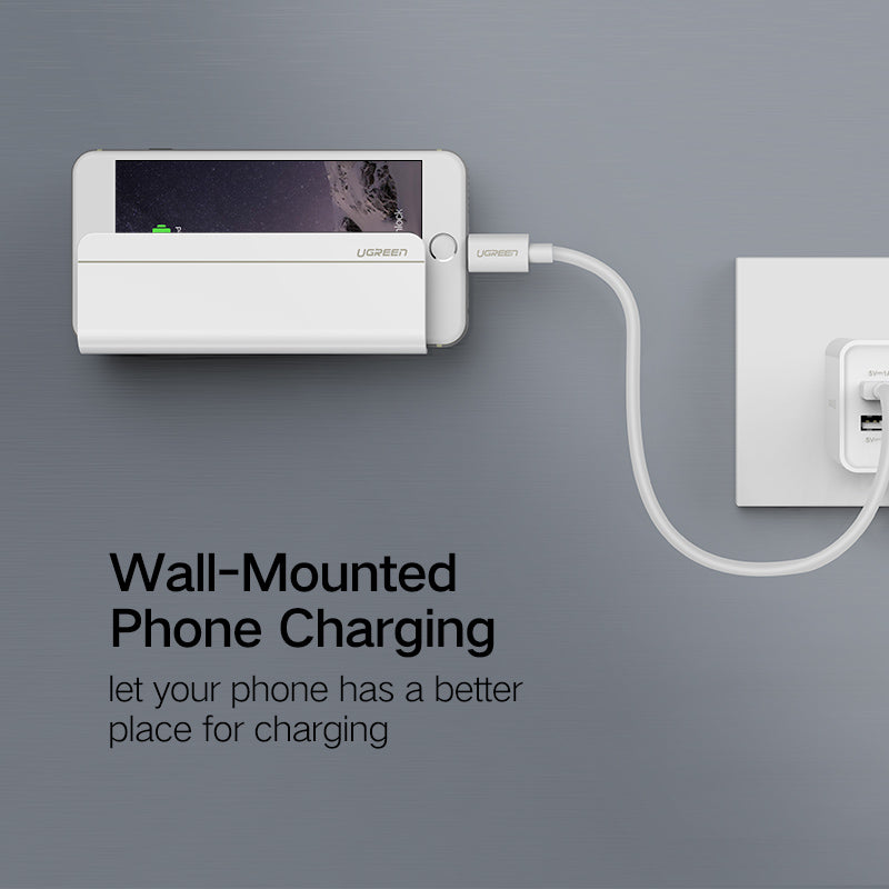 Universal Wall Mounted Phone Holder Charging Stand with 3M Adhesive for iPhone 8 X 7 Plus Samsung Galaxy Huawei Tablet