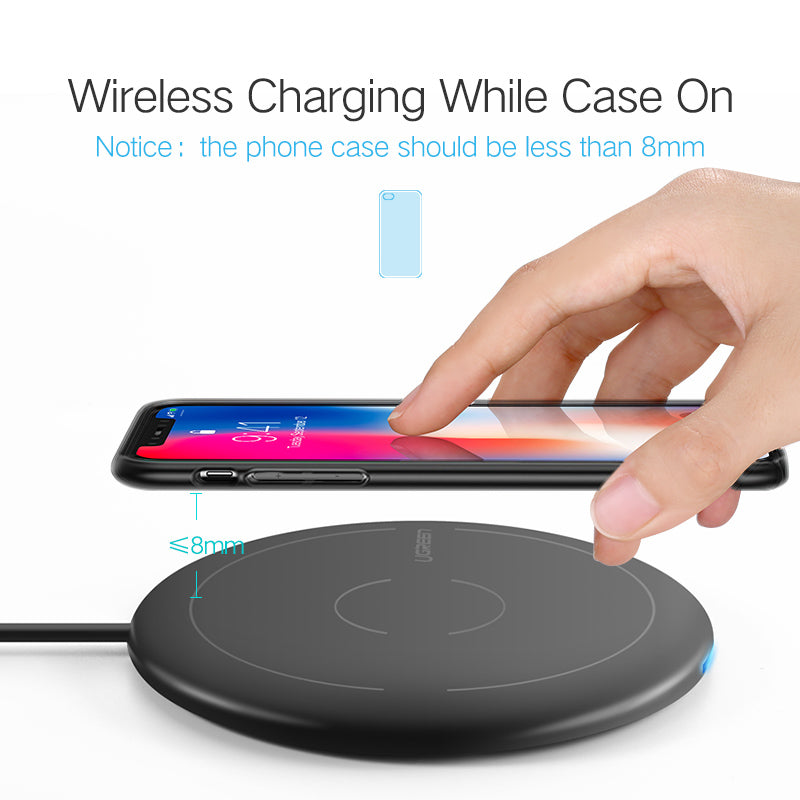 Ugreen Wireless Charger for iPhone 8/X /8 Plus 10W Qi Fast Wireless Charging Pad Wireless Charger for Samsung Galaxy S8/S7 /S8 +