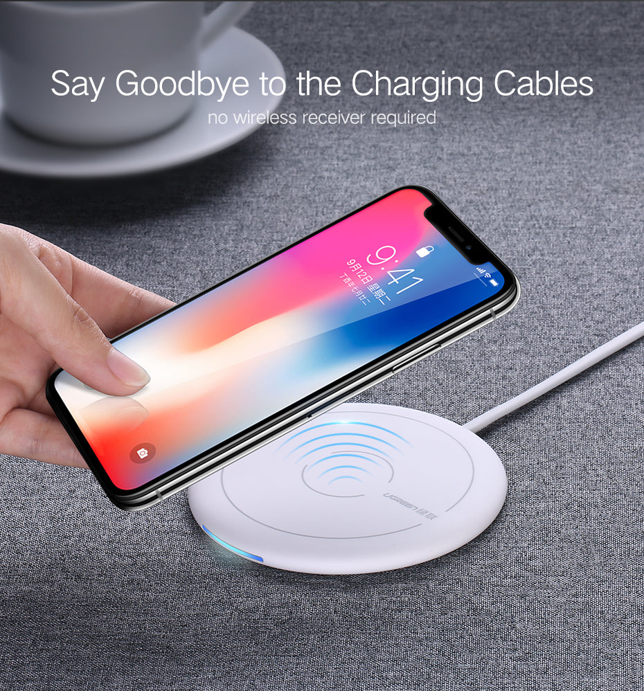 Ugreen Wireless Charger for iPhone 8/X /8 Plus 10W Qi Fast Wireless Charging Pad Wireless Charger for Samsung Galaxy S8/S7 /S8 +
