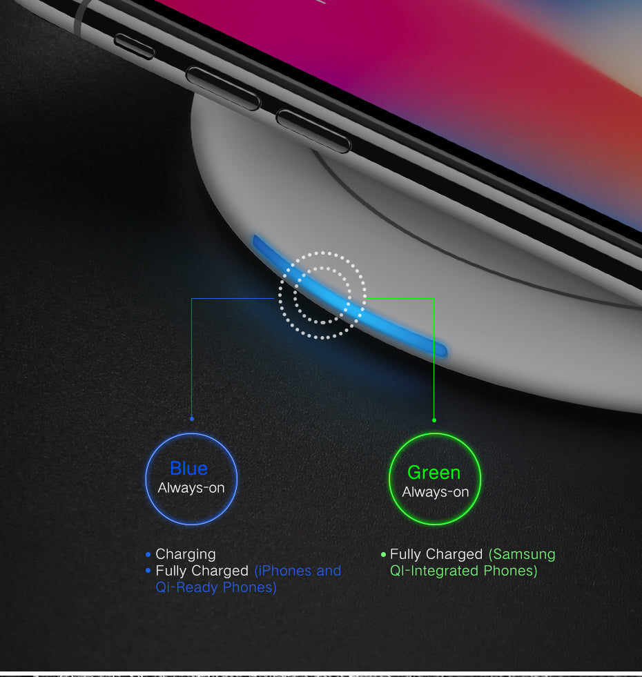 Ugreen Wireless Charger for iPhone 8/X /8 Plus 10W Qi Fast Wireless Charging Pad Wireless Charger for Samsung Galaxy S8/S7 /S8 +