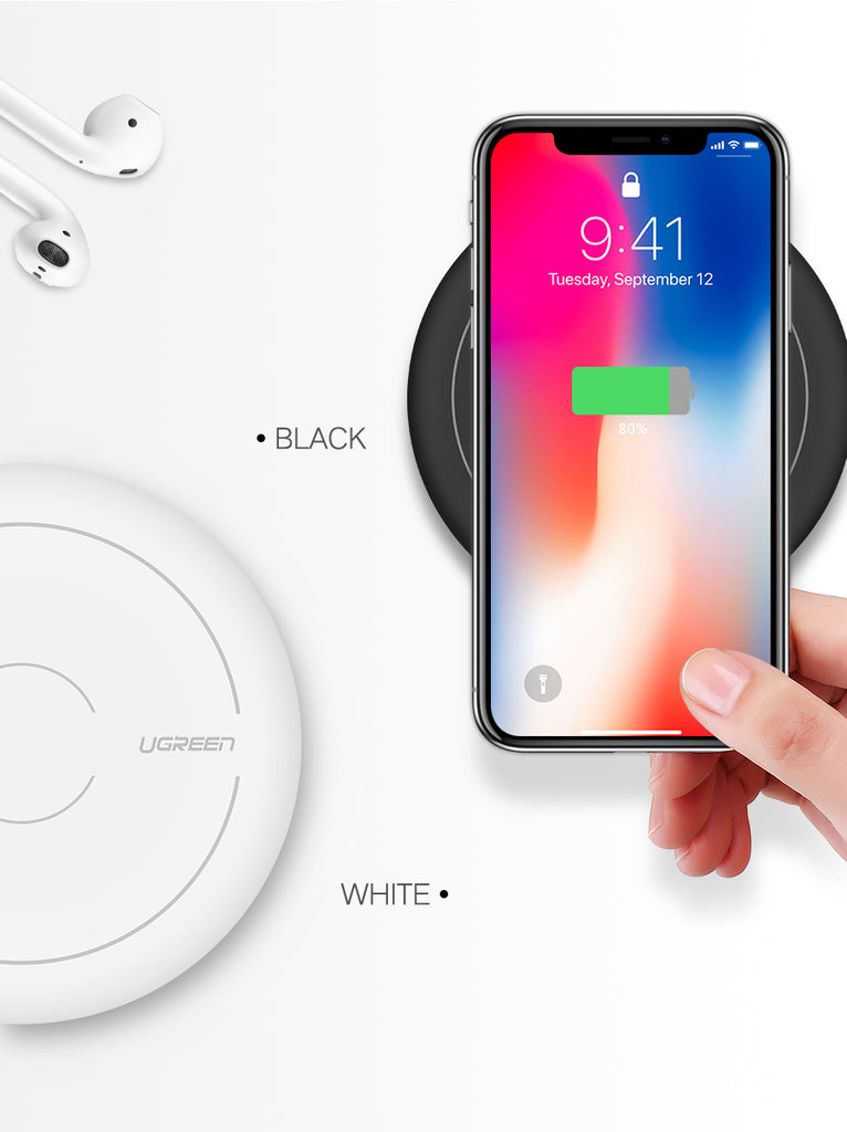 Ugreen Wireless Charger for iPhone 8/X /8 Plus 10W Qi Fast Wireless Charging Pad Wireless Charger for Samsung Galaxy S8/S7 /S8 +