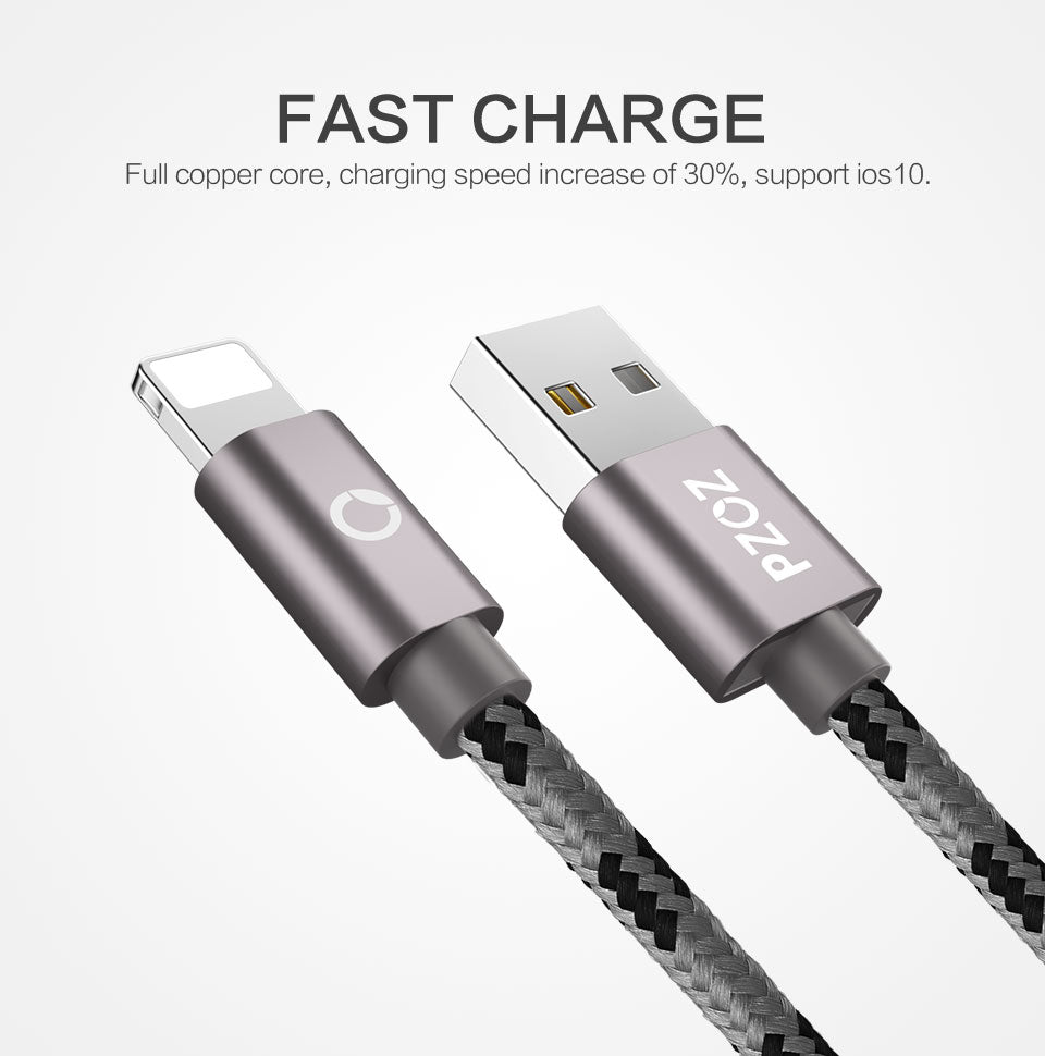 USB cable for iphone cable 8 7 6 plus 6s 5 5s 5c se x ipad air mini fast charging cables mobile phone charger data adapter