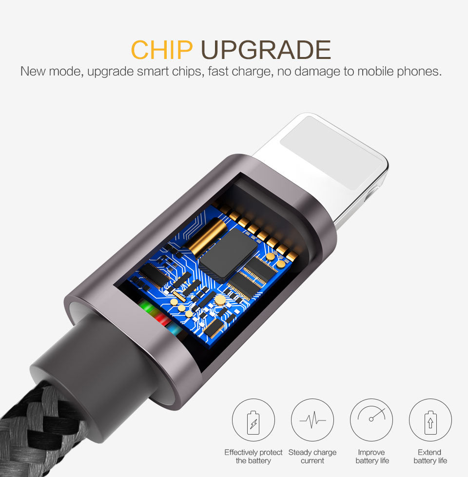 USB cable for iphone cable 8 7 6 plus 6s 5 5s 5c se x ipad air mini fast charging cables mobile phone charger data adapter