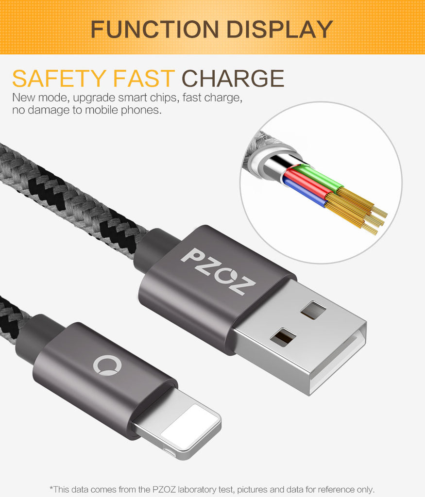 USB cable for iphone cable 8 7 6 plus 6s 5 5s 5c se x ipad air mini fast charging cables mobile phone charger data adapter