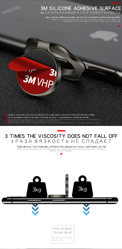 Universal Mobile Phone Stand 360 Finger Ring Desk Stand Holder Fit For Magnetic Car Bracket Luxury Phone Holder Stand