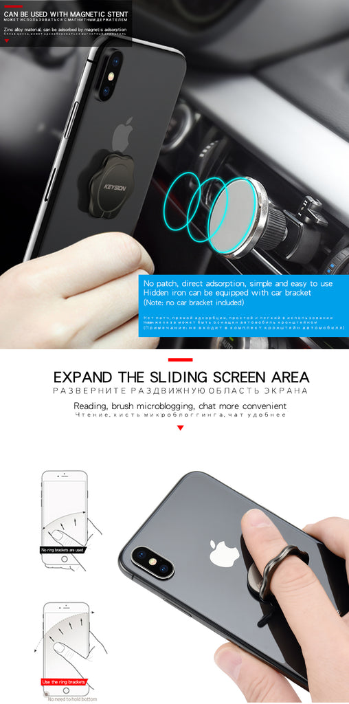 Universal Mobile Phone Stand 360 Finger Ring Desk Stand Holder Fit For Magnetic Car Bracket Luxury Phone Holder Stand