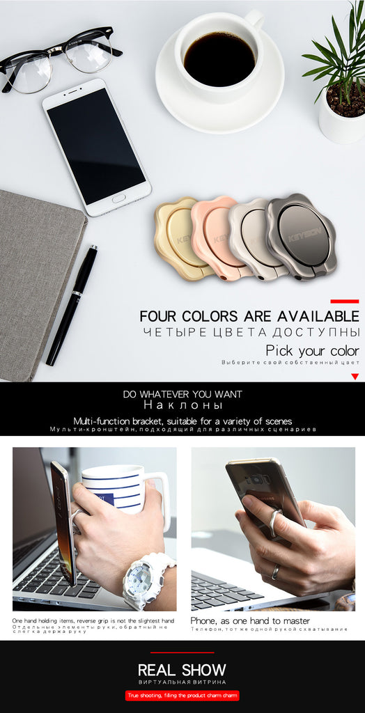 Universal Mobile Phone Stand 360 Finger Ring Desk Stand Holder Fit For Magnetic Car Bracket Luxury Phone Holder Stand
