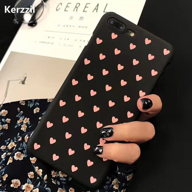 Love Heart Phone Cover For iPhone 6 6S 8 Plus Hearts Hard PC Coque Capa