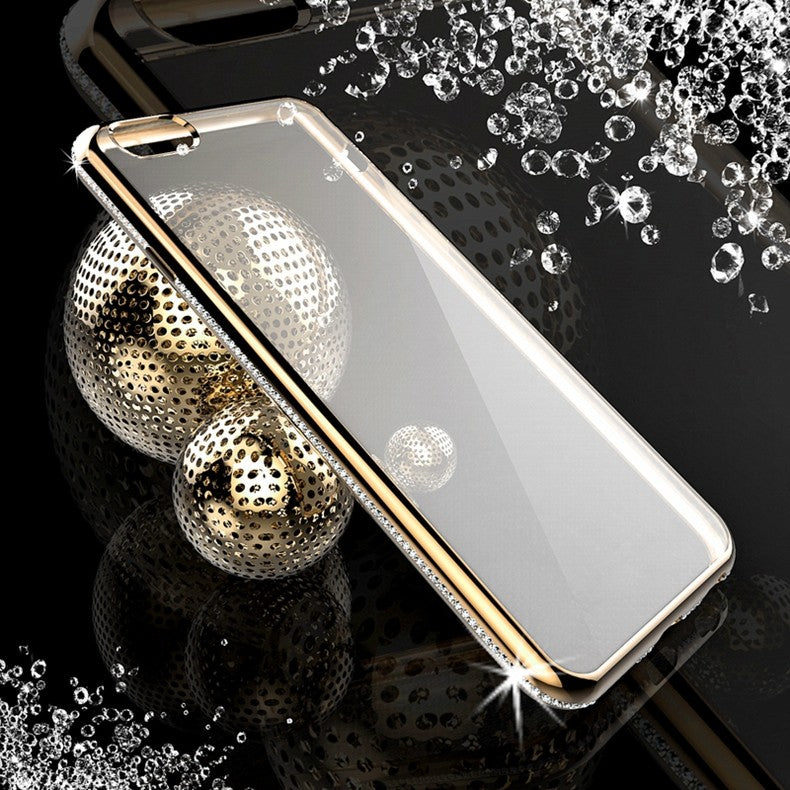 iPhone Diamond Case For iPhone X 6s 7 8 Slim Clear Soft TPU Crystal Rhinestone Silicone cover back