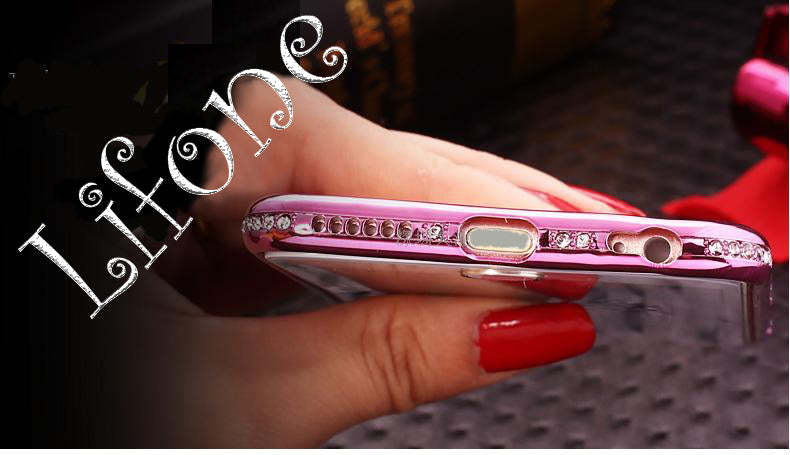 iPhone Diamond Case For iPhone X 6s 7 8 Slim Clear Soft TPU Crystal Rhinestone Silicone cover back