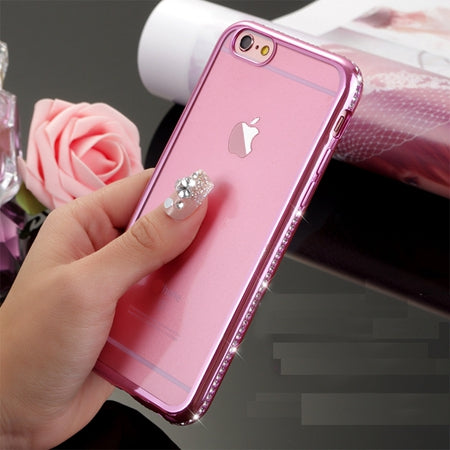 iPhone Diamond Case For iPhone X 6s 7 8 Slim Clear Soft TPU Crystal Rhinestone Silicone cover back