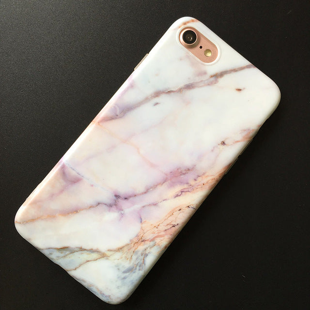 Marble Stone Gel Case For iPhone 7 6 6S Plus Soft Silicone Granite Cover Back For iPhone X, 8 Plus