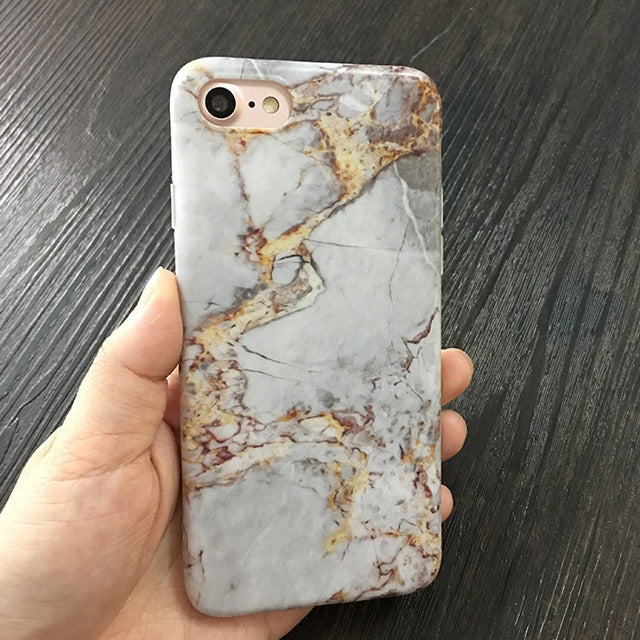 Marble Stone Gel Case For iPhone 7 6 6S Plus Soft Silicone Granite Cover Back For iPhone X, 8 Plus