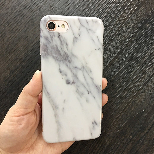Marble Stone Gel Case For iPhone 7 6 6S Plus Soft Silicone Granite Cover Back For iPhone X, 8 Plus