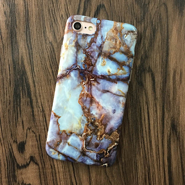 Marble Stone Gel Case For iPhone 7 6 6S Plus Soft Silicone Granite Cover Back For iPhone X, 8 Plus