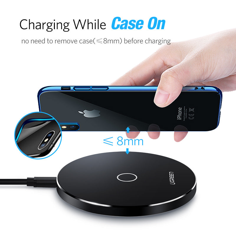 10W Qi Wireless Charger for iPhone 8/X Fast Wireless Charging for Samsung S8/S8+/S7 Edge Nexus5 Lumia 820 USB Charger Pad