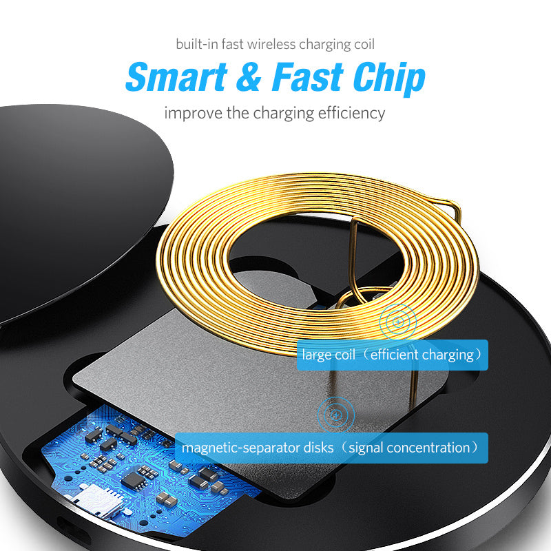 10W Qi Wireless Charger for iPhone 8/X Fast Wireless Charging for Samsung S8/S8+/S7 Edge Nexus5 Lumia 820 USB Charger Pad