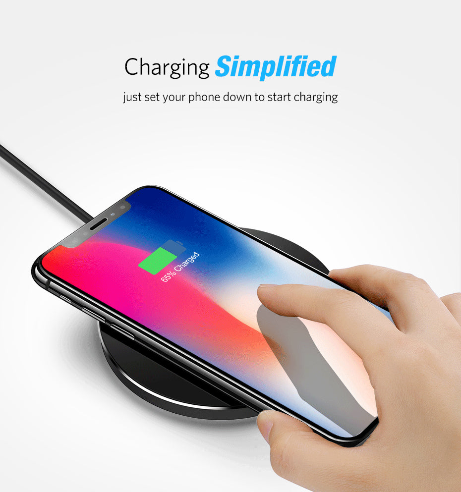 10W Qi Wireless Charger for iPhone 8/X Fast Wireless Charging for Samsung S8/S8+/S7 Edge Nexus5 Lumia 820 USB Charger Pad