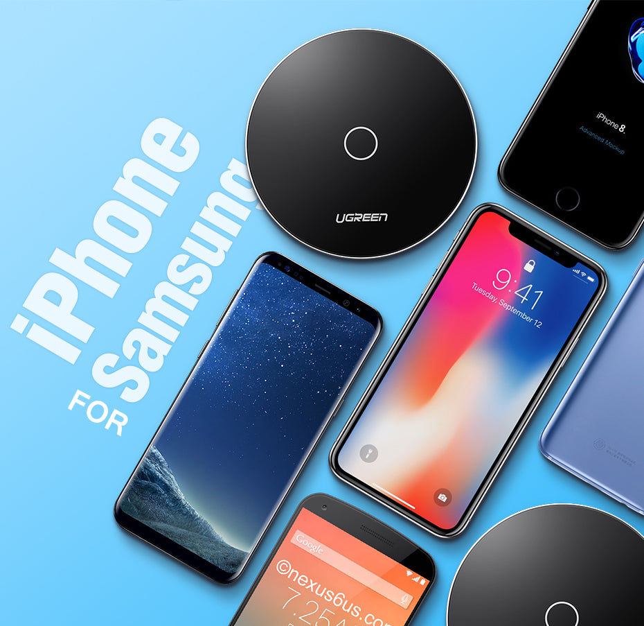 10W Qi Wireless Charger for iPhone 8/X Fast Wireless Charging for Samsung S8/S8+/S7 Edge Nexus5 Lumia 820 USB Charger Pad