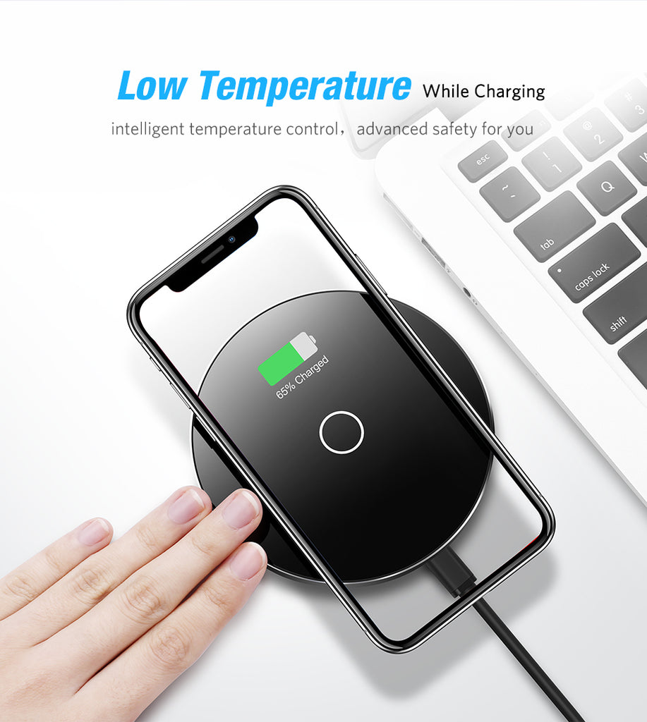 10W Qi Wireless Charger for iPhone 8/X Fast Wireless Charging for Samsung S8/S8+/S7 Edge Nexus5 Lumia 820 USB Charger Pad