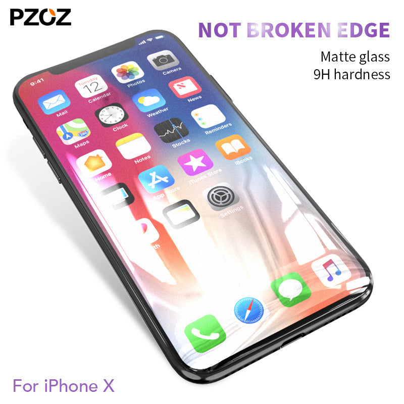 Pzoz for apple iphone x tempered glass for iphone 10 screen protector matte glass pack 4D package