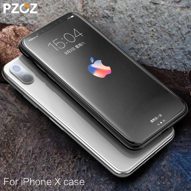 Pzoz for apple iphone x tempered glass for iphone 10 screen protector matte glass pack 4D package