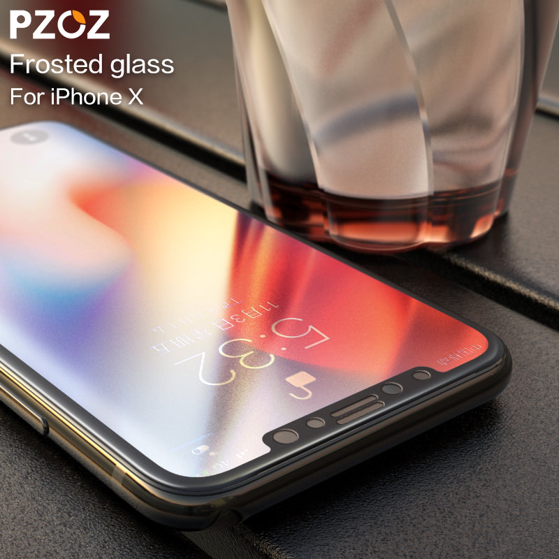 Pzoz for apple iphone x tempered glass for iphone 10 screen protector matte glass pack 4D package