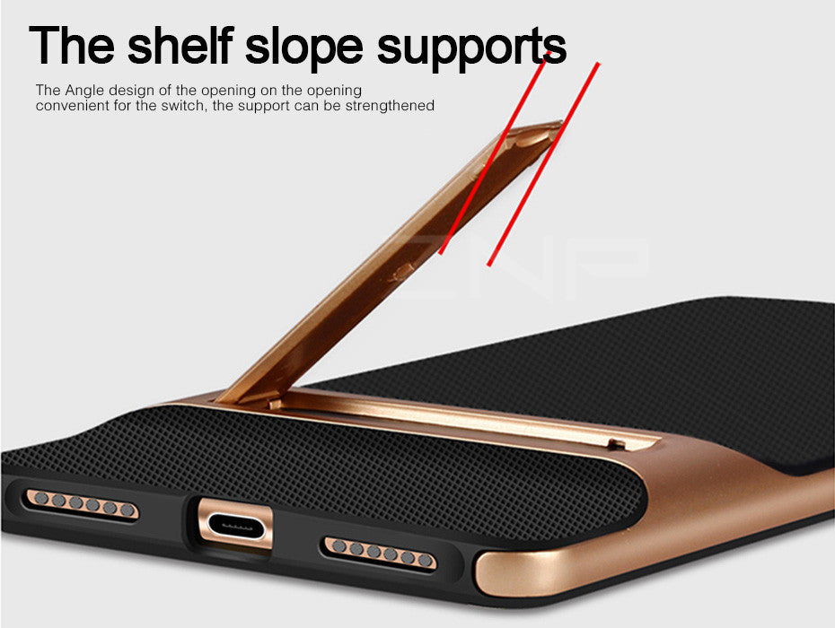 iPhone X 10 Case Cover Kickstand PC+TPU Shock Proof Holder Phone Cases