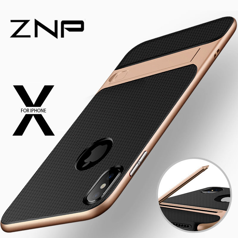 iPhone X 10 Case Cover Kickstand PC+TPU Shock Proof Holder Phone Cases