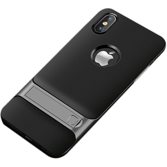 iPhone X 10 Case Cover Kickstand PC+TPU Shock Proof Holder Phone Cases
