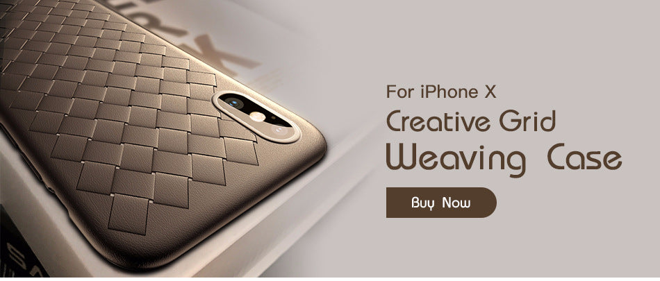 Baseus Luxury Grid Weaving Case For iPhone X Cases Ultra Thin Soft BV Protective Case