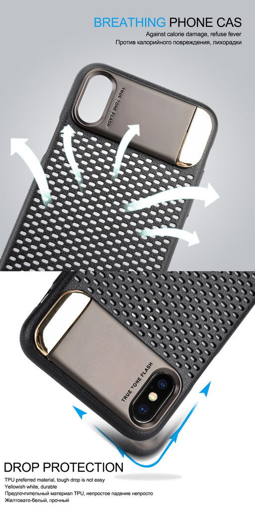 Zinc Alloy Kickstand Case For Apple iPhone X Honeycomb Hollow Heat Dissipation Stand Cover Armor Case