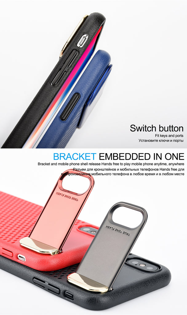 Zinc Alloy Kickstand Case For Apple iPhone X Honeycomb Hollow Heat Dissipation Stand Cover Armor Case