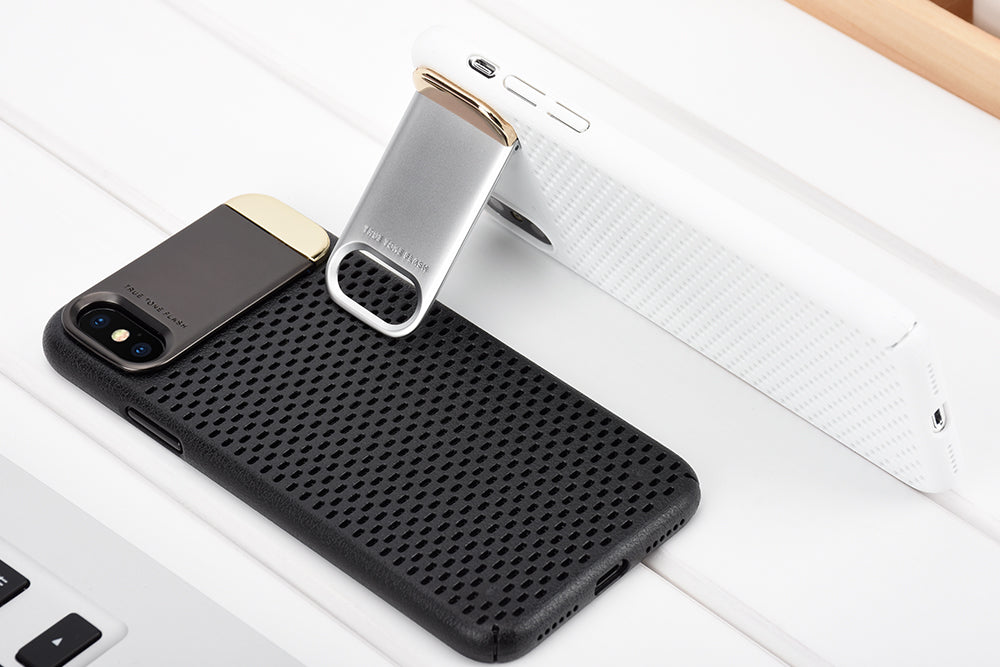 Zinc Alloy Kickstand Case For Apple iPhone X Honeycomb Hollow Heat Dissipation Stand Cover Armor Case