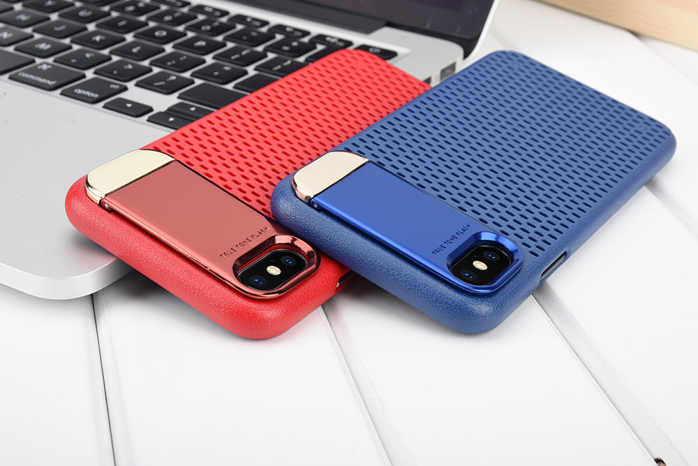 Zinc Alloy Kickstand Case For Apple iPhone X Honeycomb Hollow Heat Dissipation Stand Cover Armor Case