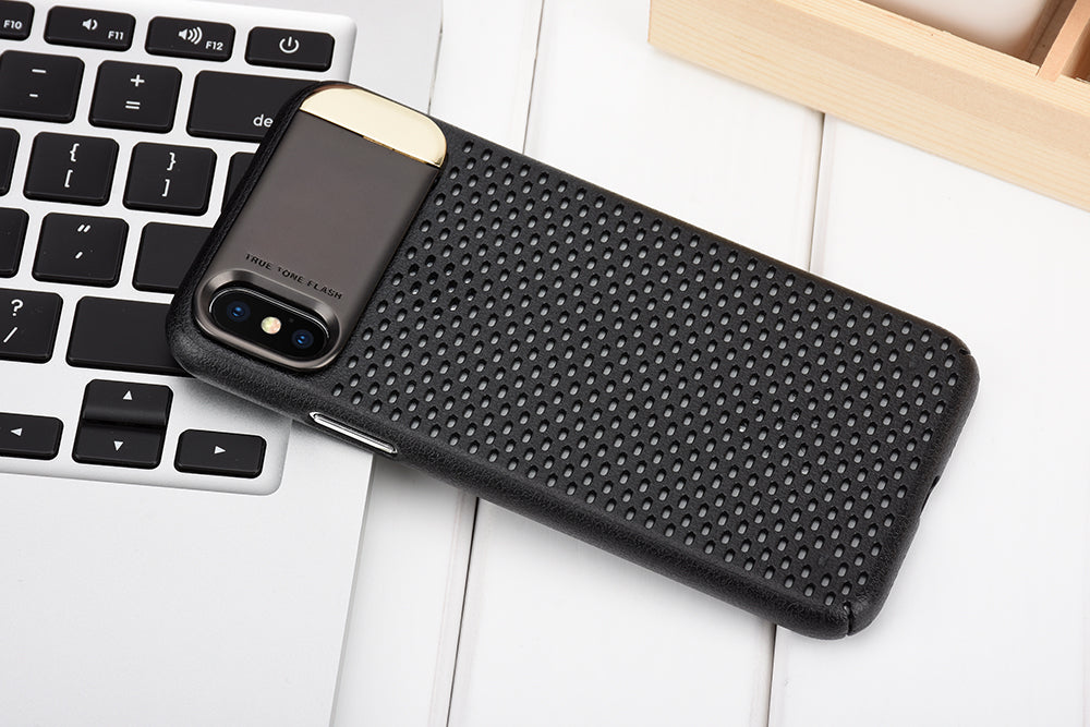 Zinc Alloy Kickstand Case For Apple iPhone X Honeycomb Hollow Heat Dissipation Stand Cover Armor Case